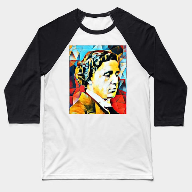 Lewis Carroll Abstract Portrait | Lewis Carroll Abstract Artwork 15 Baseball T-Shirt by JustLit